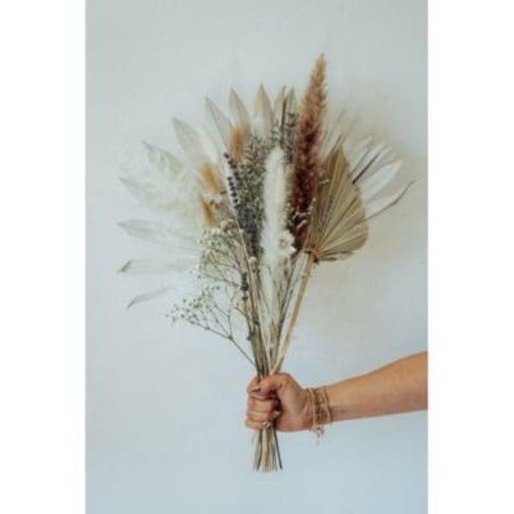 Miss Daisy Large Dried Flower Bouquet Natural Cream Beige Khak New